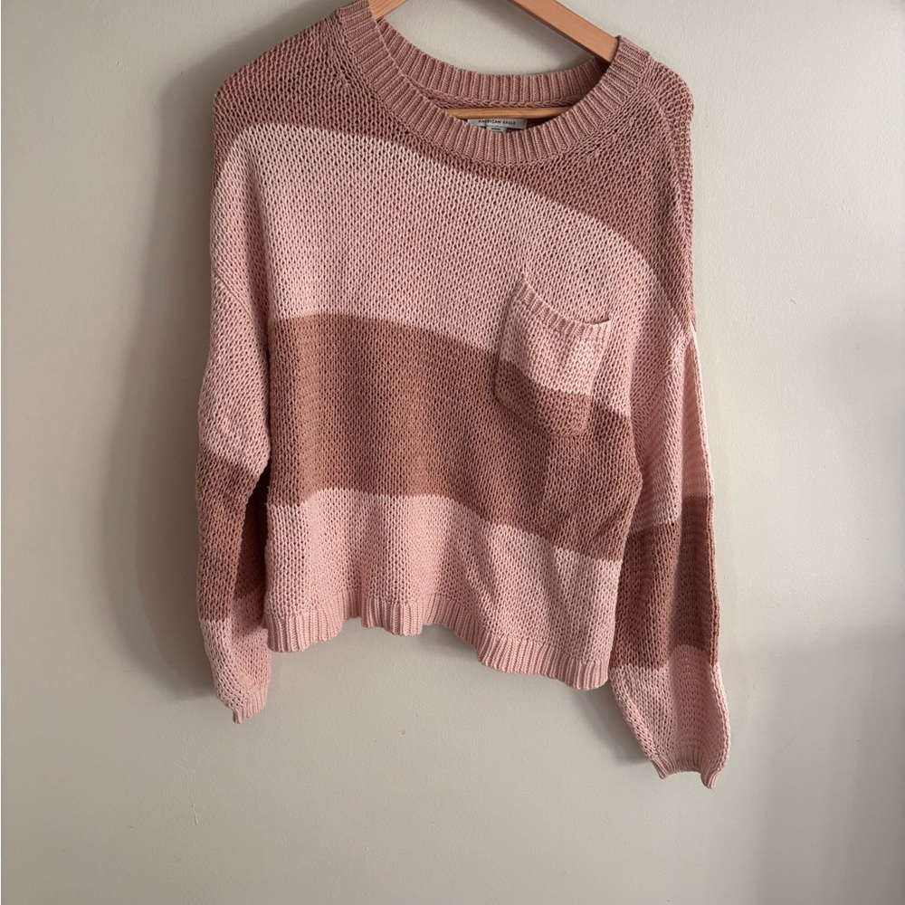 Striped Pink and Mauve Women's Sweater